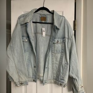 NWT Distressed Denim Jacket